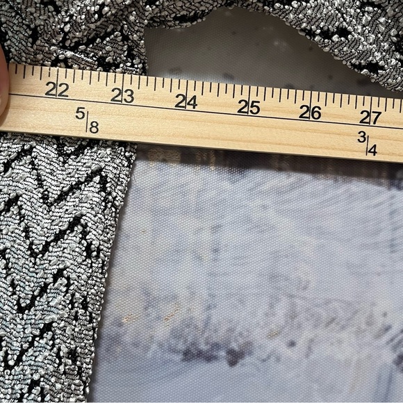 Vtg DIVINE Tunic Top Metallic Silver Chevron Cut-Out Design Disco Flowy Size 3XL - Picture 14 of 16